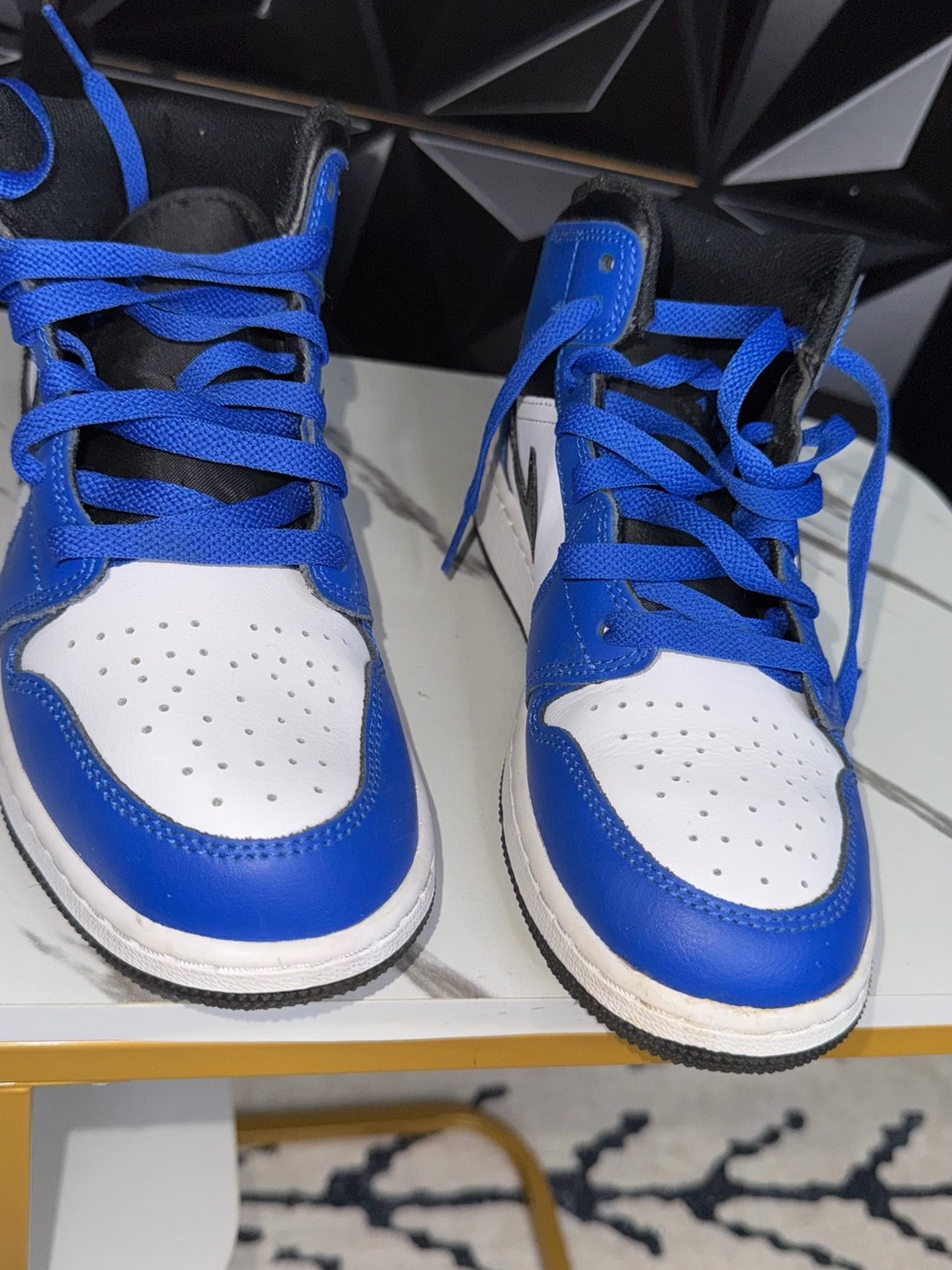 🔥👟Jordan Blue and White High-Top Sneakers